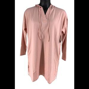 AnyBody Beach Wash Hooded Lounger with Pockets Pink - Regular